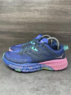 Hoka Speedgoat 4 Trail Running Shoes Womens Size 8 Blue Pink One One